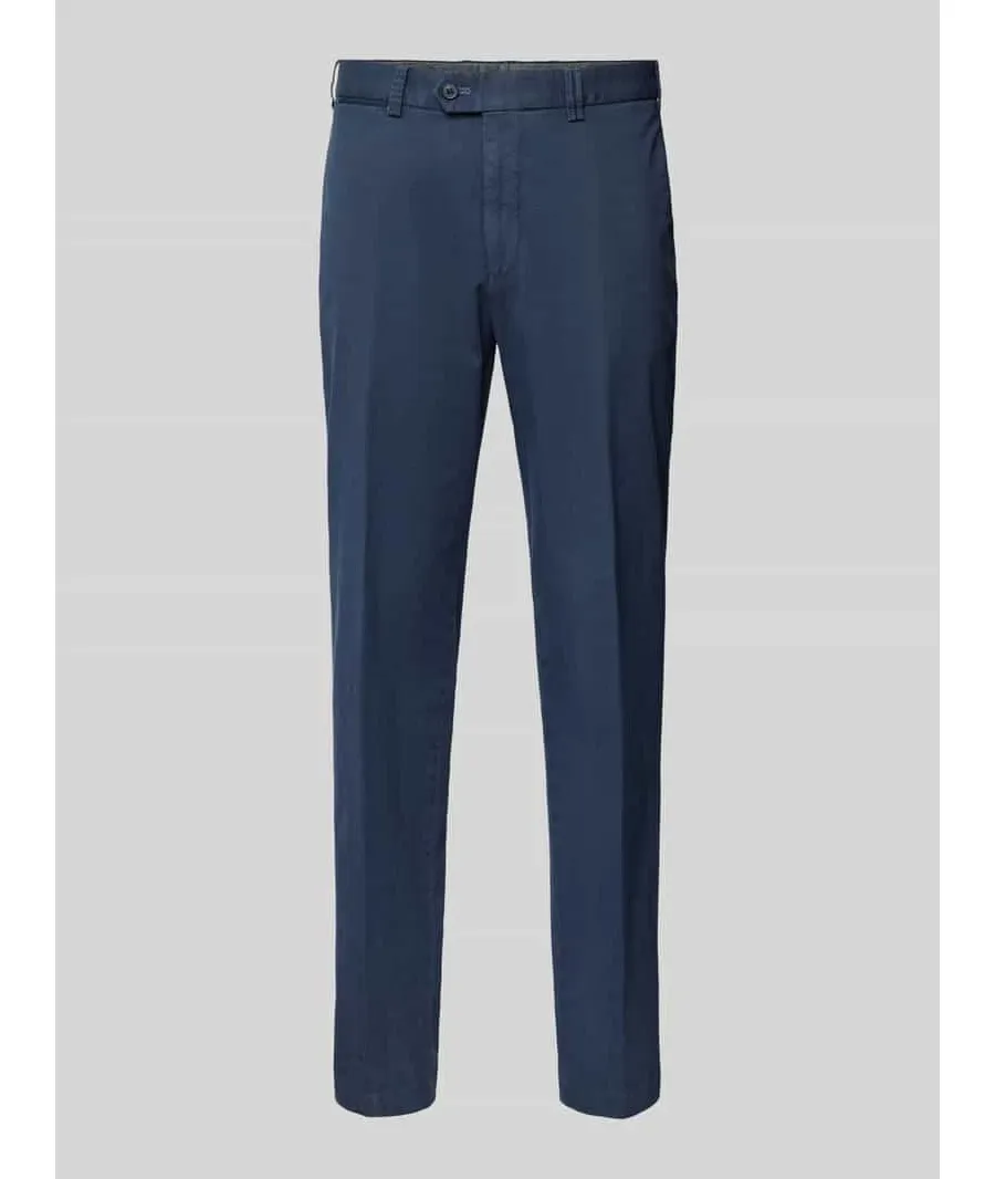 obrazek 1 Spodnie o kroju slim fit w kant model ‘Teaker’