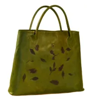 Picture Hand-decorated handbag made of natural leather - Ikunico