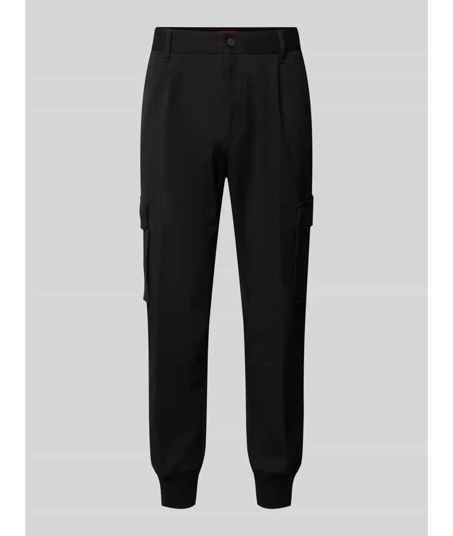 obrazek 1 Spodnie cargo o kroju tapered fit z fakturowanym wzorem model ‘Glavin’