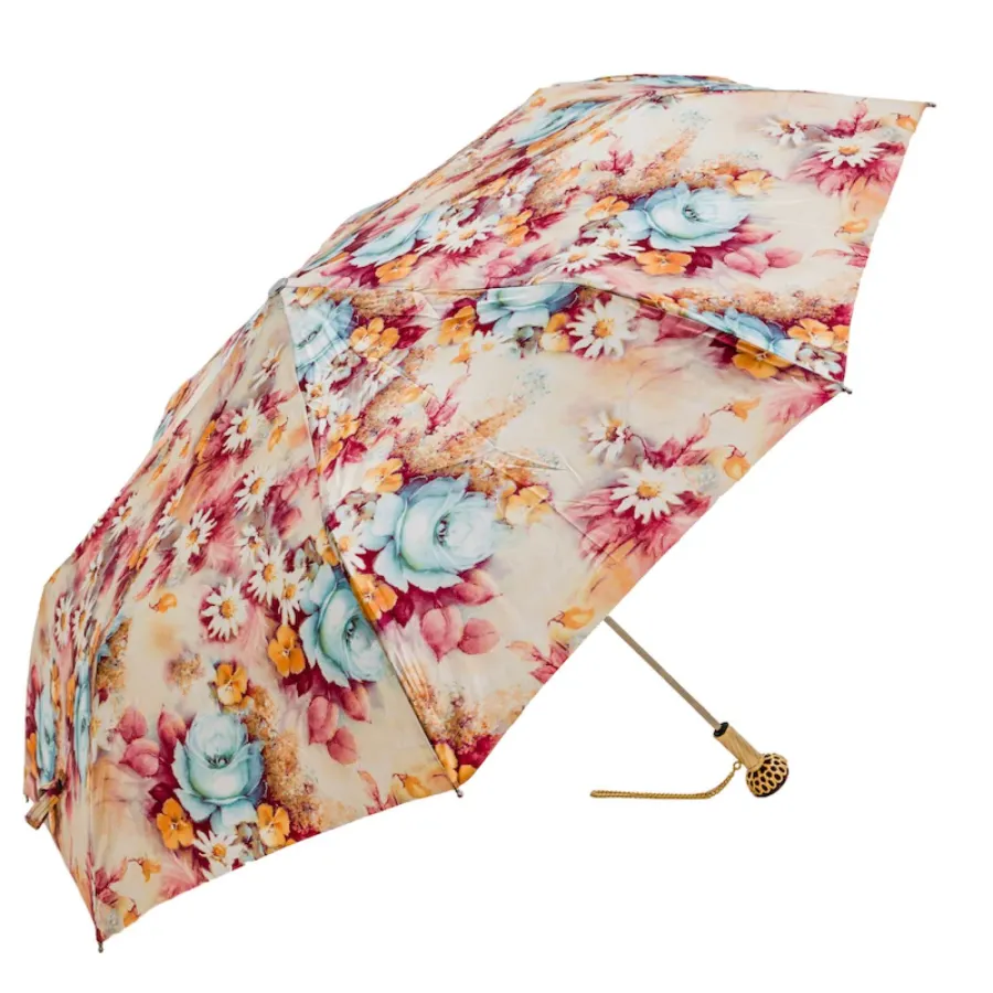 obrazek 6 Elegancki parasol damski zdobiony pięknym motywem kwiatowym z rączką z klejnotem - Pasotti