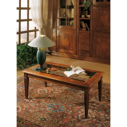 Zdjęcie Klasyczny prostokątny stolik kawowy ze szklanym blatem do ekskluzywnego apartamentu – Cantiero