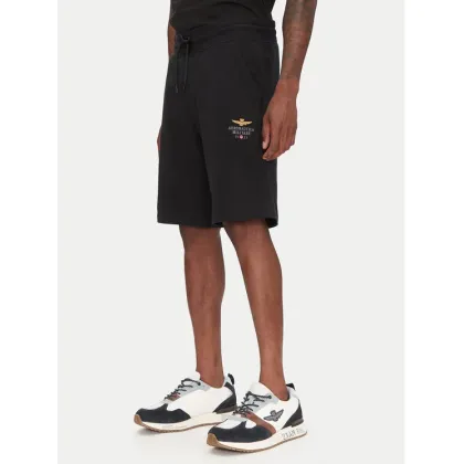 Zdjęcie Aeronautica Militare Szorty sportowe 251BF017F459 Czarny Regular Fit