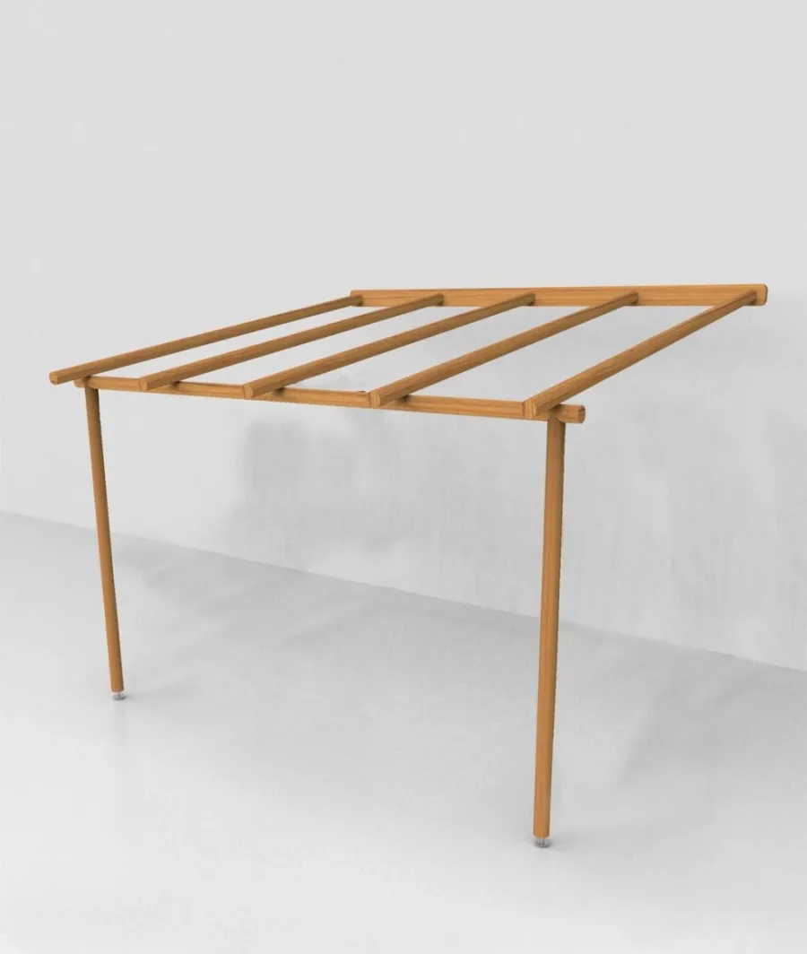 obrazek 1 Stylowa pojedyncza dołączona pergola Nagi 370×270 cm
