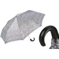 Zdjęcie Elegancki biały parasol damski zdobiony motywem czarnych małych okręgów - Pasotti