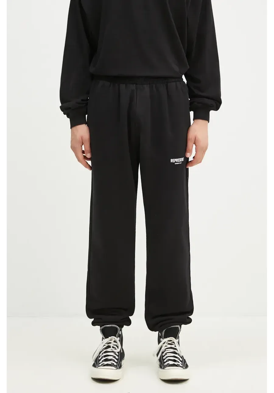 obrazek 1 Represent spodnie dresowe bawełniane Represent Owners Club Sweatpant kolor czarny z nadrukiem OCM41116.001