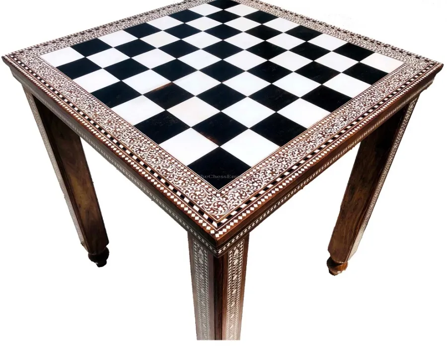 obrazek 4 Luksusowy drewniany stół szachowy „The Maharaja Series” - The Chess Empire