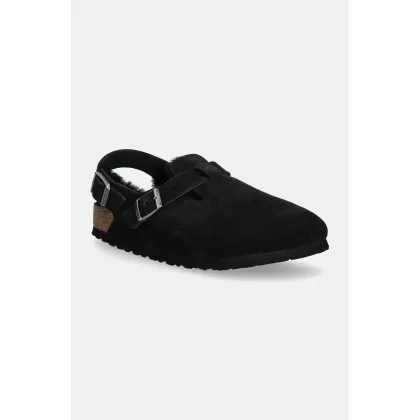 Zdjęcie Birkenstock kapcie zamszowe Tokio damskie kolor czarny 1028328