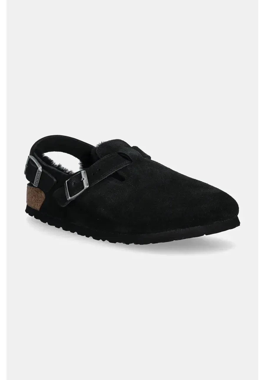 obrazek 1 Birkenstock kapcie zamszowe Tokio damskie kolor czarny 1028328