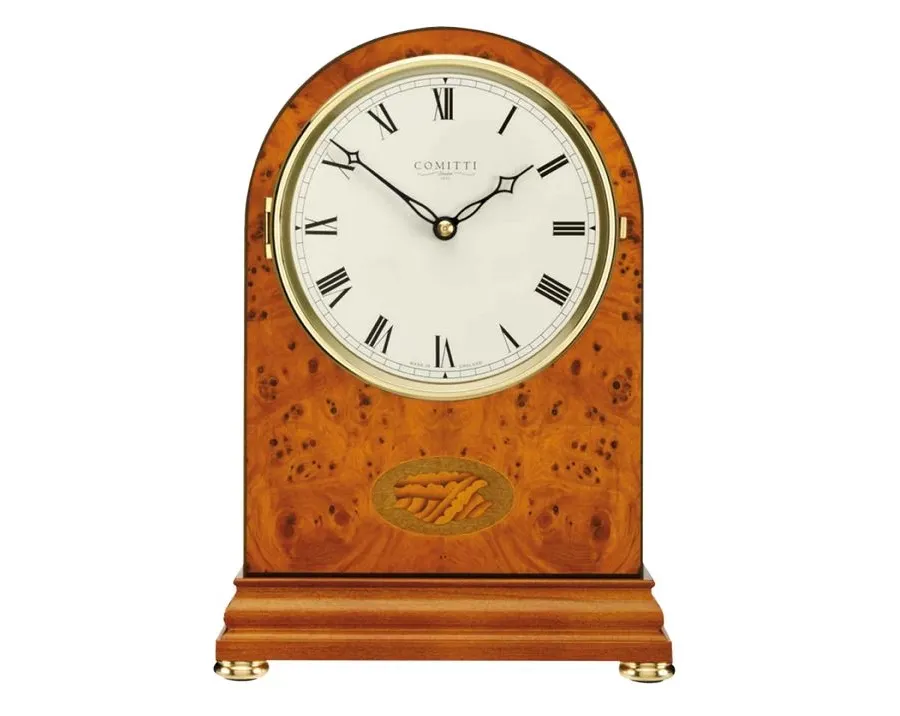 obrazek 1 Niezwykły zegar Regency Arch Top Yew na biurko