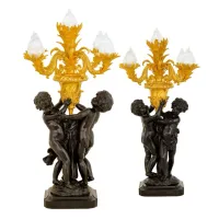 Zdjęcie Stylowa lampa z pięcioma szklanymi płomieniami