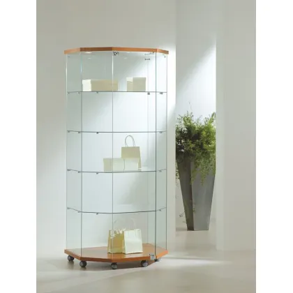 Picture Luxurious display cabinet made of tempered glass with three halogen lamps