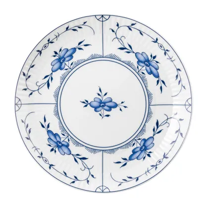 Zdjęcie Porcelanowy płaski talerz zdobiony motywem roślinnym w stylu klasycznym – Tettau