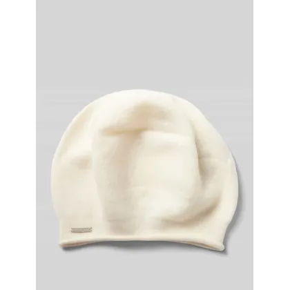 Zdjęcie Czapka beanie z czystego kaszmiru z detalem z logo