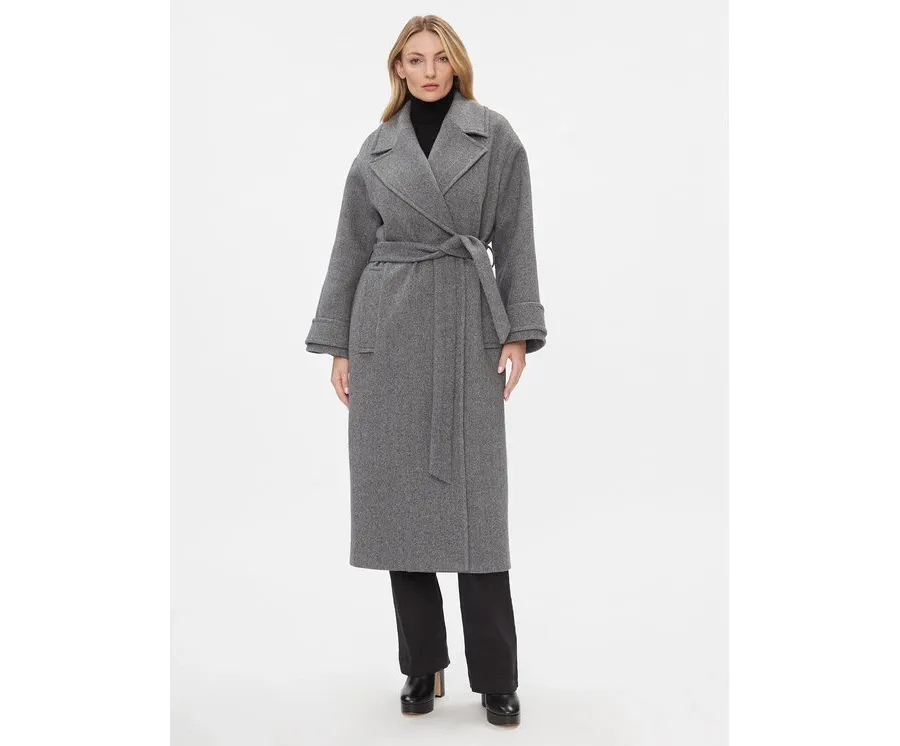 obrazek 1 IVY OAK Płaszcz wełniany Claudia IO1123F1115 Szary Loose Fit