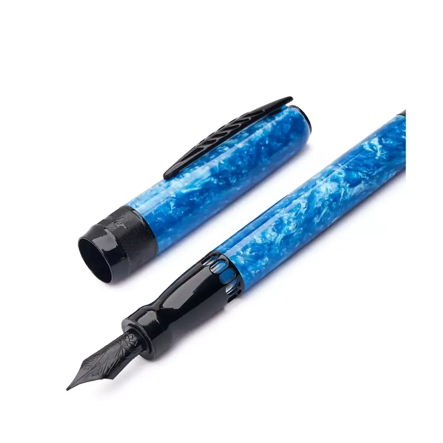 obrazek 1 Eleganckie pióro wieczne Rock- Black Turquoise z włoch