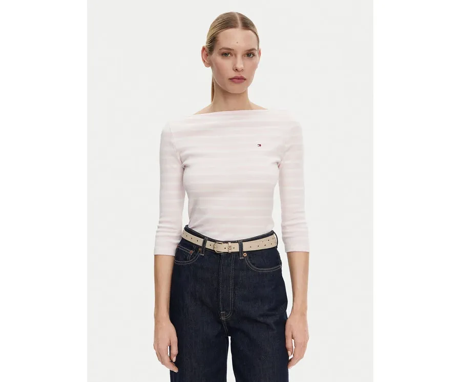 obrazek 1 Tommy Hilfiger Bluzka New Cody WW0WW40589 Różowy Slim Fit