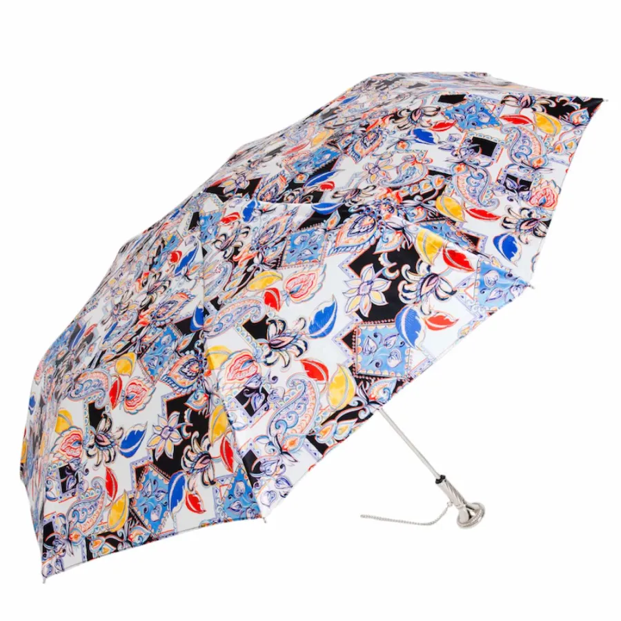 obrazek 7 Stylowy parasol damski zdobiony oryginalnym wielokolorowym kwiatowym wzorem - Pasotti