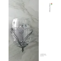Picture Toothbrush holder in clear Italian crystal with hand-engraved portrait of a lady and chrome-plated brass element mount - Il Paralume Marina