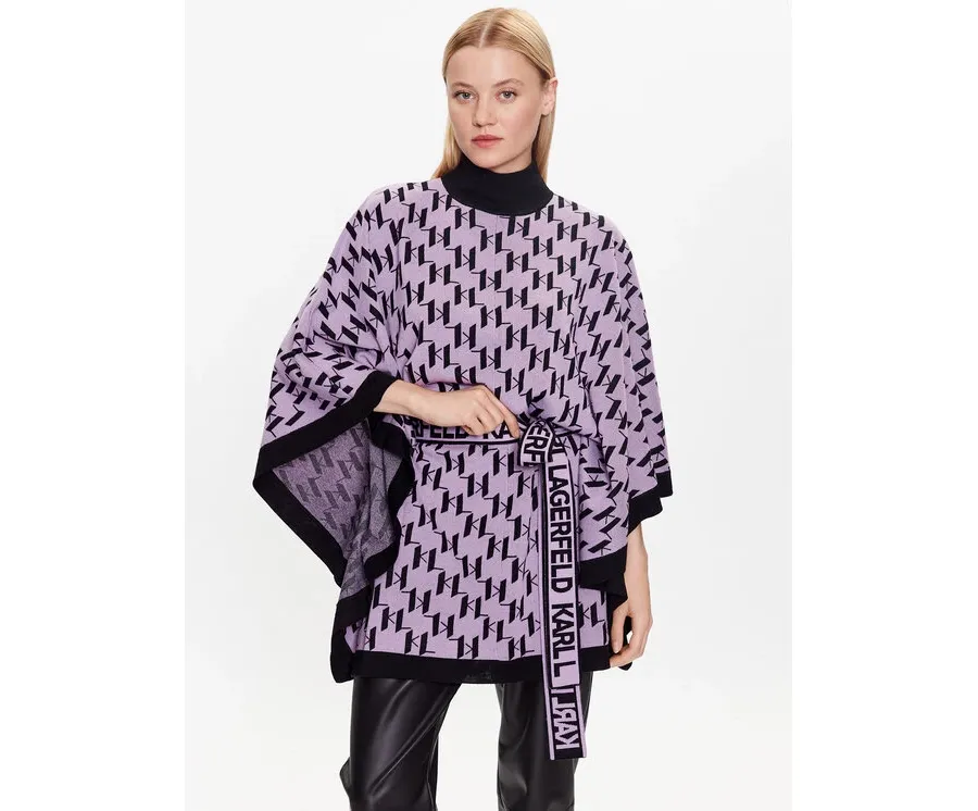 obrazek 1 KARL LAGERFELD Ponczo 230W2007 Fioletowy Relaxed Fit