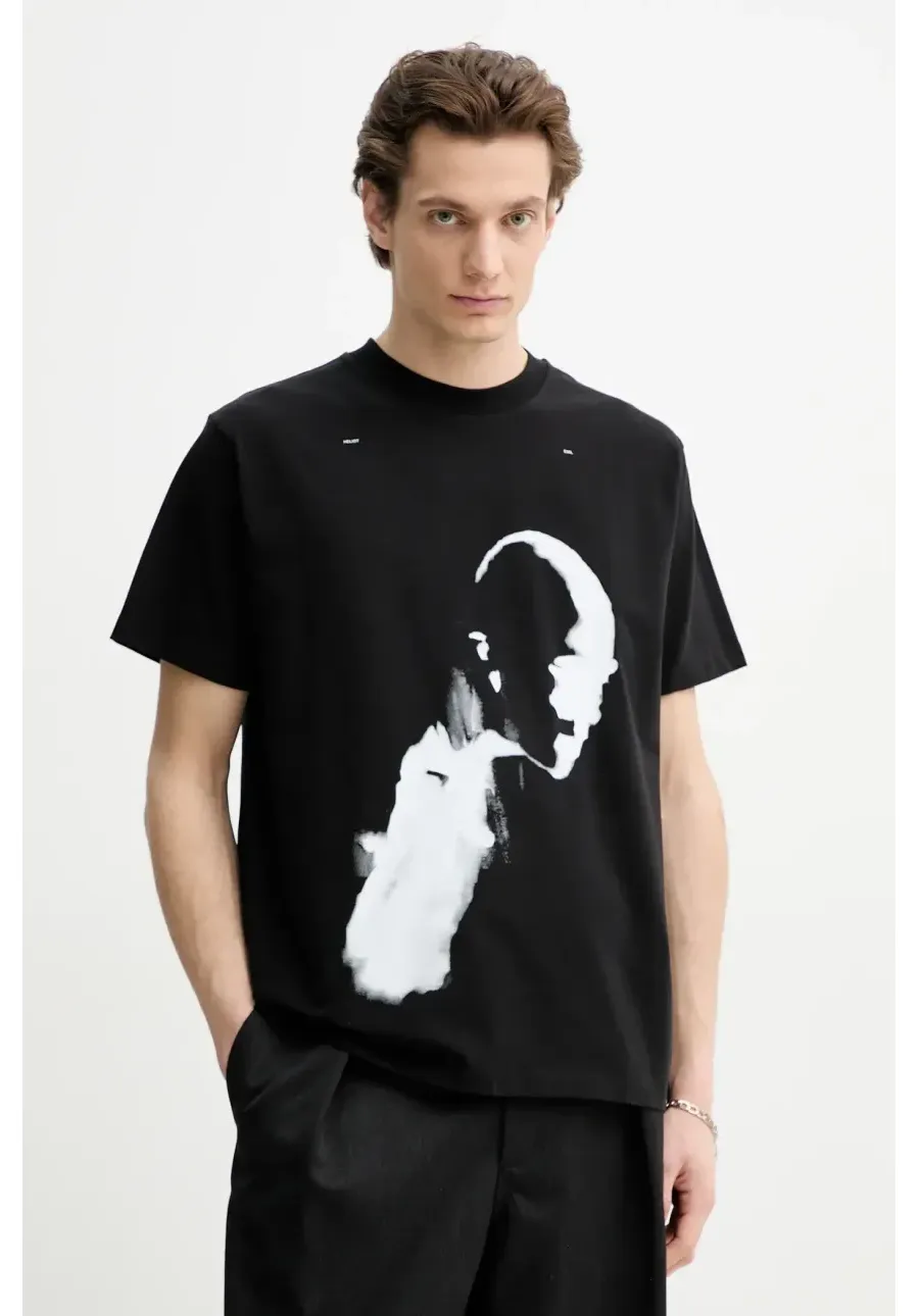 obrazek 1 Heliot Emil t-shirt męski kolor czarny z nadrukiem SS25_M_09_041_BLK01_CO