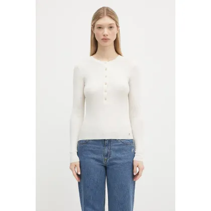 Zdjęcie Anine Bing longsleeve wełniany Katrin Long Sleeve Sweater kolor beżowy A.09.10875
