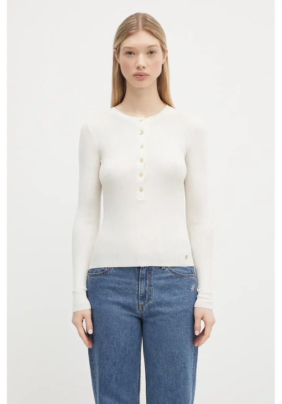 obrazek 1 Anine Bing longsleeve wełniany Katrin Long Sleeve Sweater kolor beżowy A.09.10875