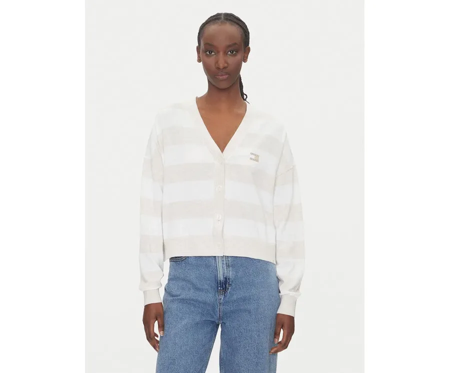 obrazek 1 Tommy Jeans Kardigan DW0DW20968 Beżowy Relaxed Fit