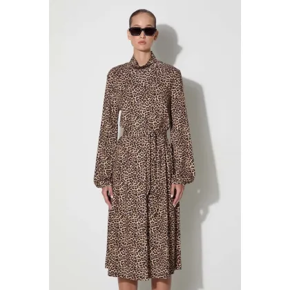 Zdjęcie A.P.C. sukienka kolor brązowy midi prosta LYAAR.F05988-BLACK/WHIT
