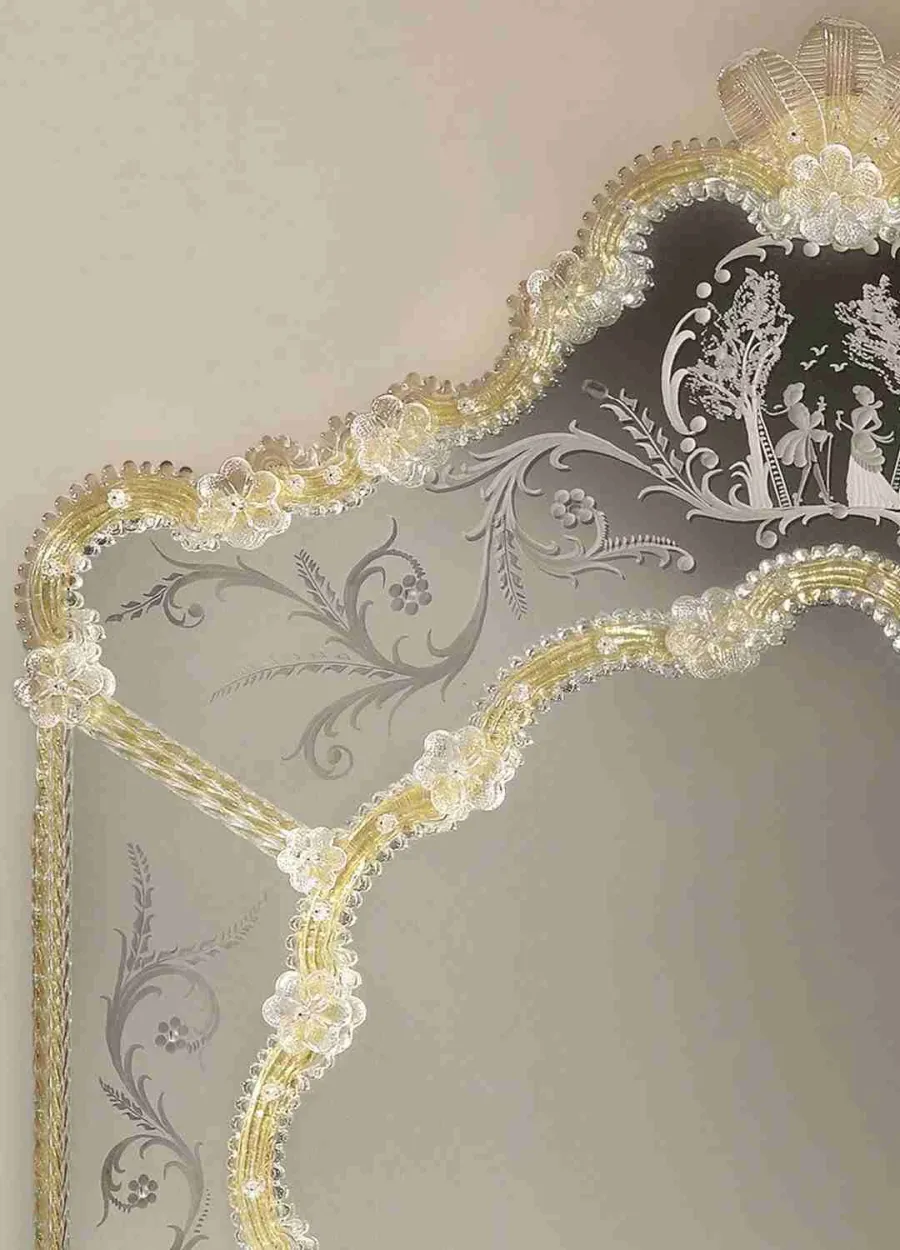obrazek 3 Designerskie lustro weneckie ze szkła Murano