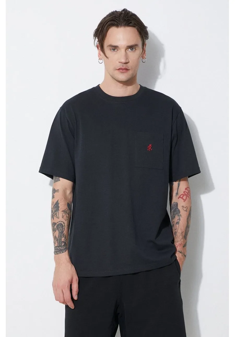 obrazek 1 Gramicci t-shirt bawełniany One Point męski kolor czarny z aplikacją G304.OGJ