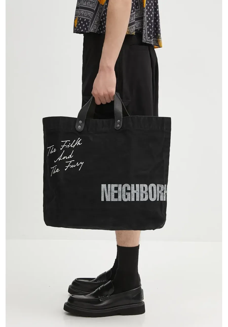 obrazek 1 NEIGHBORHOOD torba Washed Canvas Tote Bag kolor czarny 242TQNH.CG01