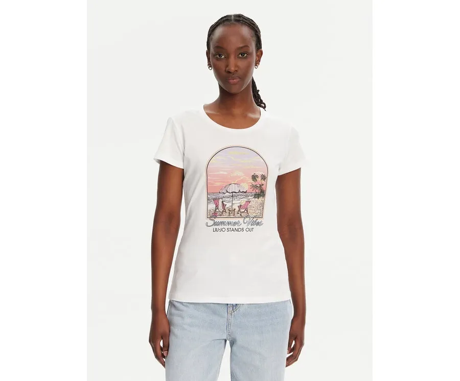 obrazek 1 Liu Jo T-Shirt WA5478 J6410 Biały Regular Fit