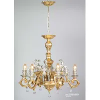 Zdjęcie Królewski żyrandol 6 lamp z 6 gałązkami i zawieszkami Swarovski - Valle d'oro Patchi