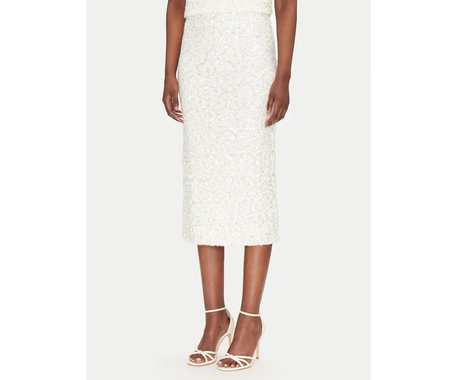 obrazek 1 ViCOLO Spódnica midi TS0397 Biały Regular Fit