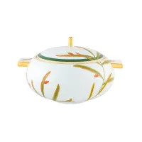 Zdjęcie Waza z porcelany Amazōnia z ozdobnym roślinnym motywem i złotym wykończeniem - Vista Alegre