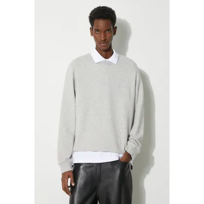 Zdjęcie Woolrich bluza Logo Script Crewneck męska kolor szary gładka CFWOSW0225MRUT3684