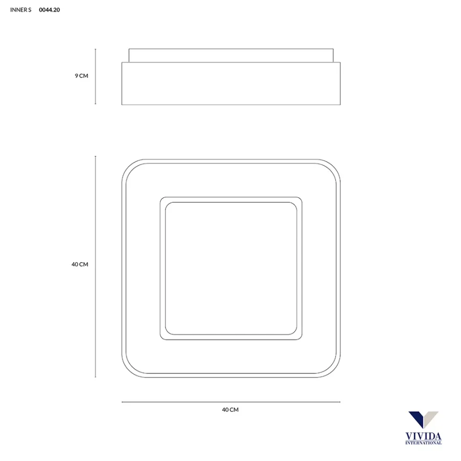 obrazek 3 Kwadratowy plafon Inner S - 32W, 1920LM, 3000K