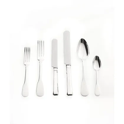 Zdjęcie Luksusowy włoski 6-elementowy zestaw sztućców ze srebra – Pampaloni