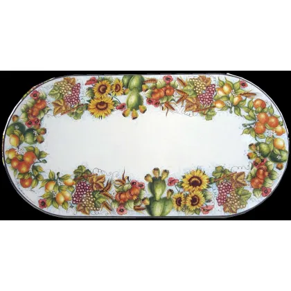Zdjęcie Klasyczny blat z lawy wulkanicznej do ogrodu z owocowo kwiatowym zdobieniem - Ceramiche Valchida
