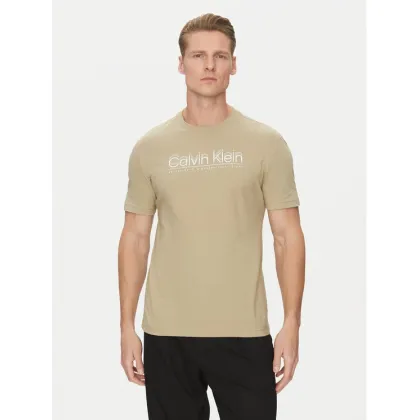 Zdjęcie Calvin Klein T-Shirt Double Logo K10K114149 Beżowy Regular Fit