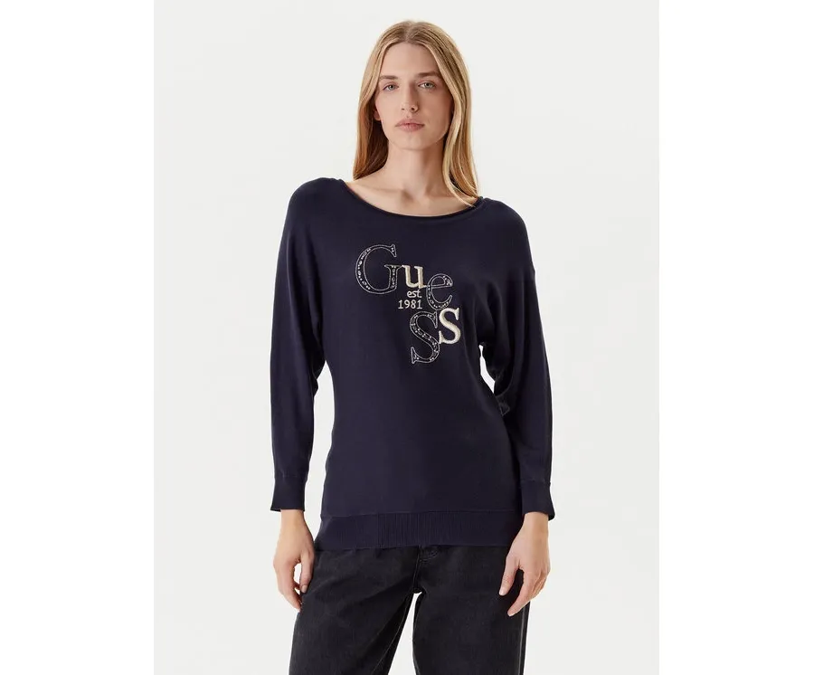 obrazek 1 Guess Sweter W5YR22 Z2NQ2 Granatowy Regular Fit