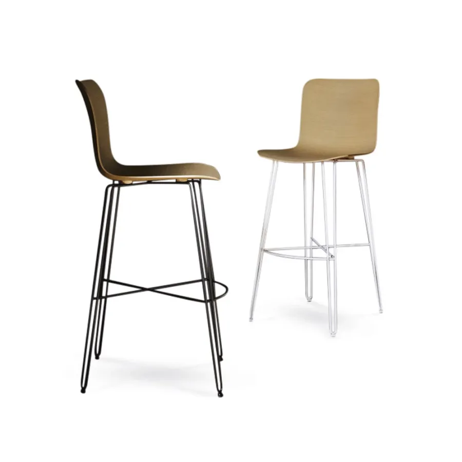 obrazek 1 Stołek Dandy z ramą z prętów stalowych, siedzisko drewno dębowe 109cm - Colico