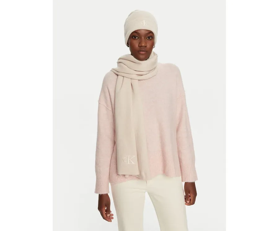 obrazek 1 Calvin Klein Zestaw Szalik i Czapka K60K612666 Beżowy