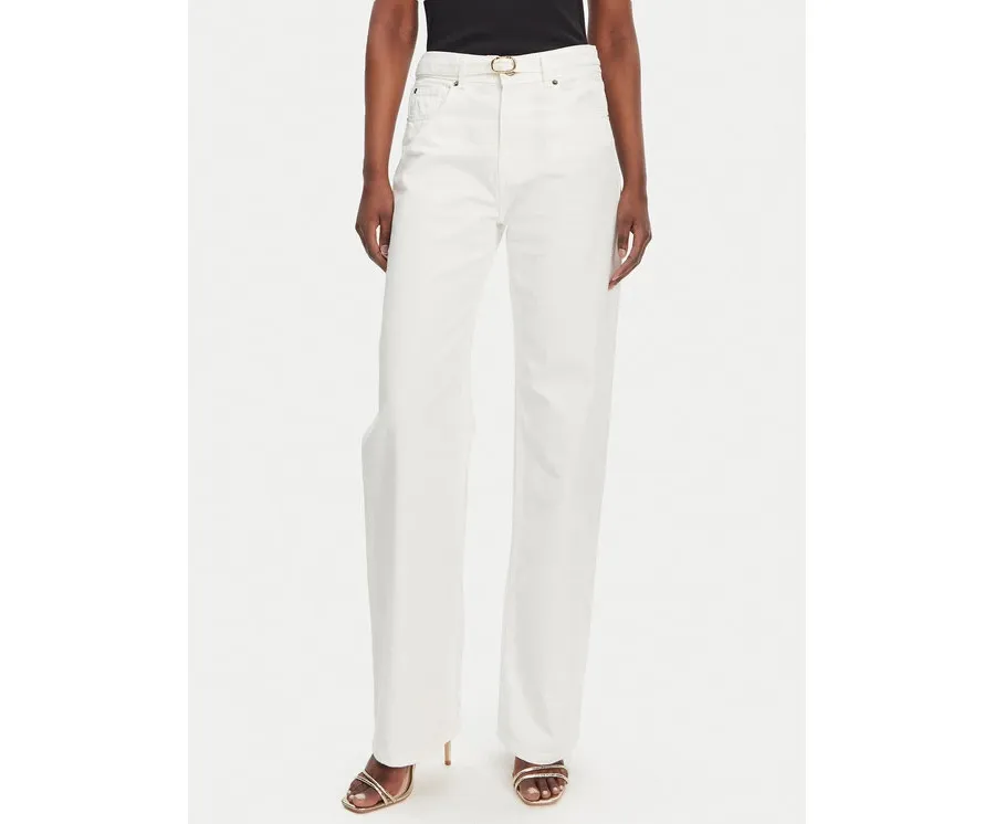 obrazek 1 TWINSET Jeansy 251TT2210 Biały Straight Fit