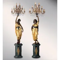 Zdjęcie Luksusowe duże rzeźby z brązu cygańskich dziewcząt 2 sztuki - Fonderia Artistica Ruocco