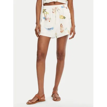 Zdjęcie Seafolly Szorty materiałowe Isla Palm 55401-SH Écru Regular Fit