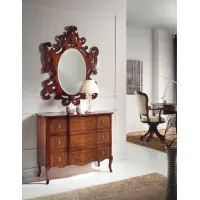 Zdjęcie Zjawiskowe lustro z rzeźbioną ramą w kolorze wędzonej wiśni