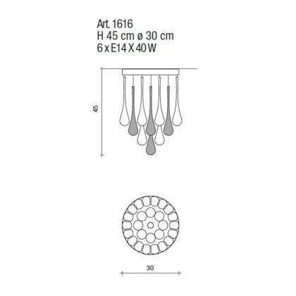 Zdjęcie Oryginalny żyrandol z przezroczystego i antracytowego szkła Murano - Il Paralume Marina