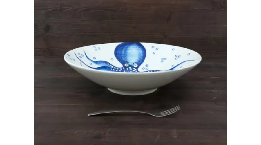 obrazek 2 Duża miska na makaron z motywem niebieskiej ośmiornicy - Le Ceramiche