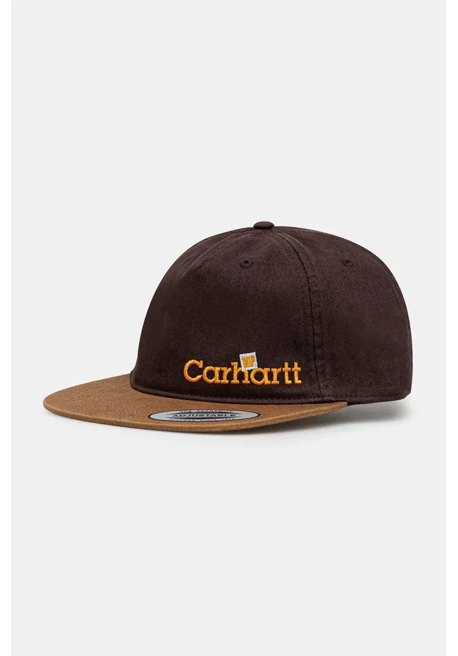 obrazek 1 Carhartt WIP czapka z daszkiem bawełniana Label Script Coach Cap kolor brązowy z aplikacją I034361.51XX